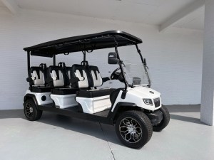 White Evolution Maverick 6 Seater Golf Cart